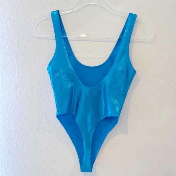 Laina Rauma onepiece bikini thong Metallic Blue Sm - Picture 2 of 12